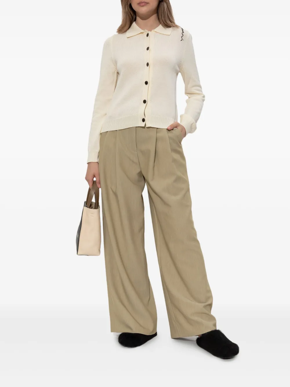 Marni Vest met geborduurd logo Beige