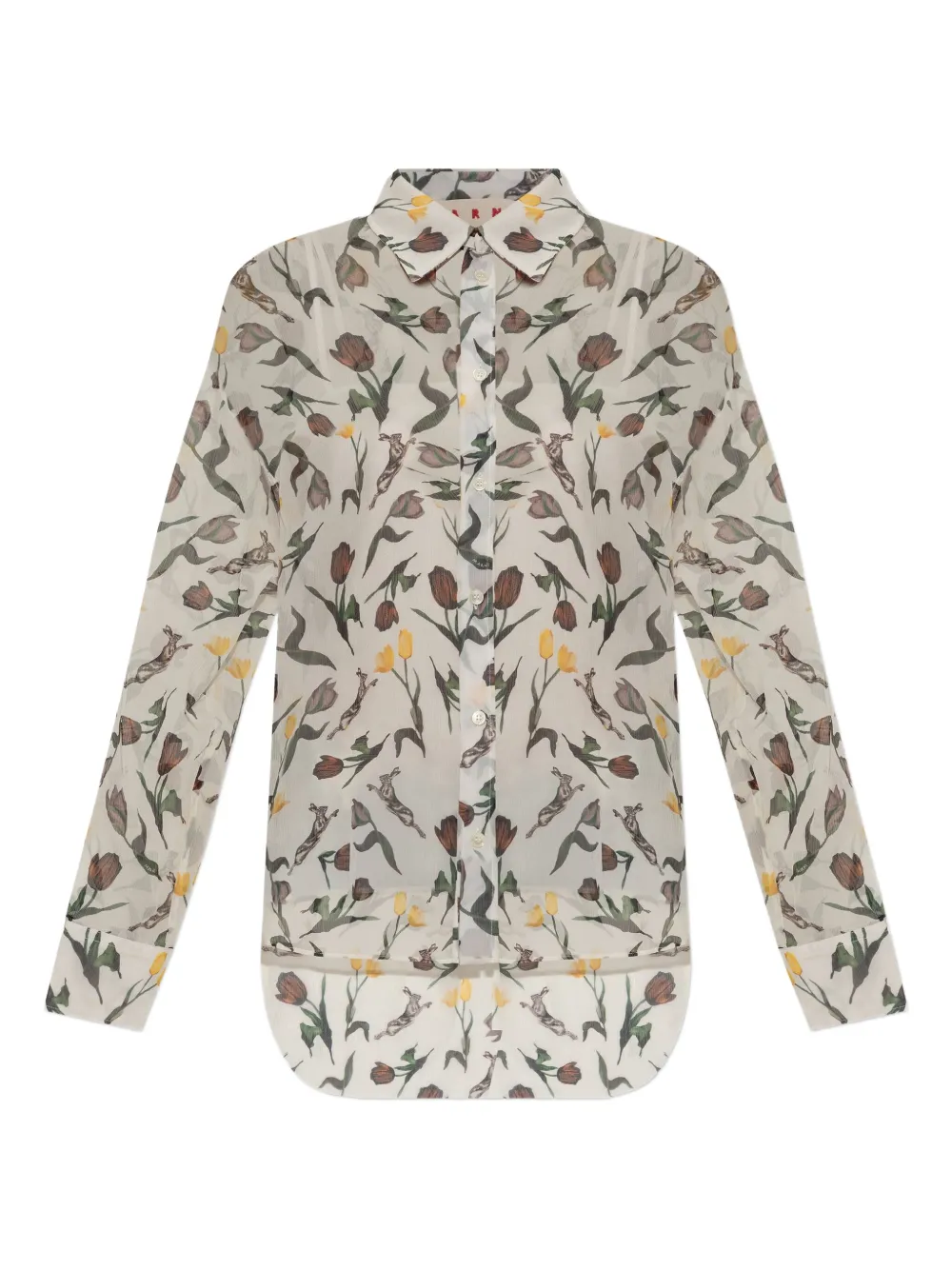 Marni camisa con botones y estampado floral | neutro | Image 1