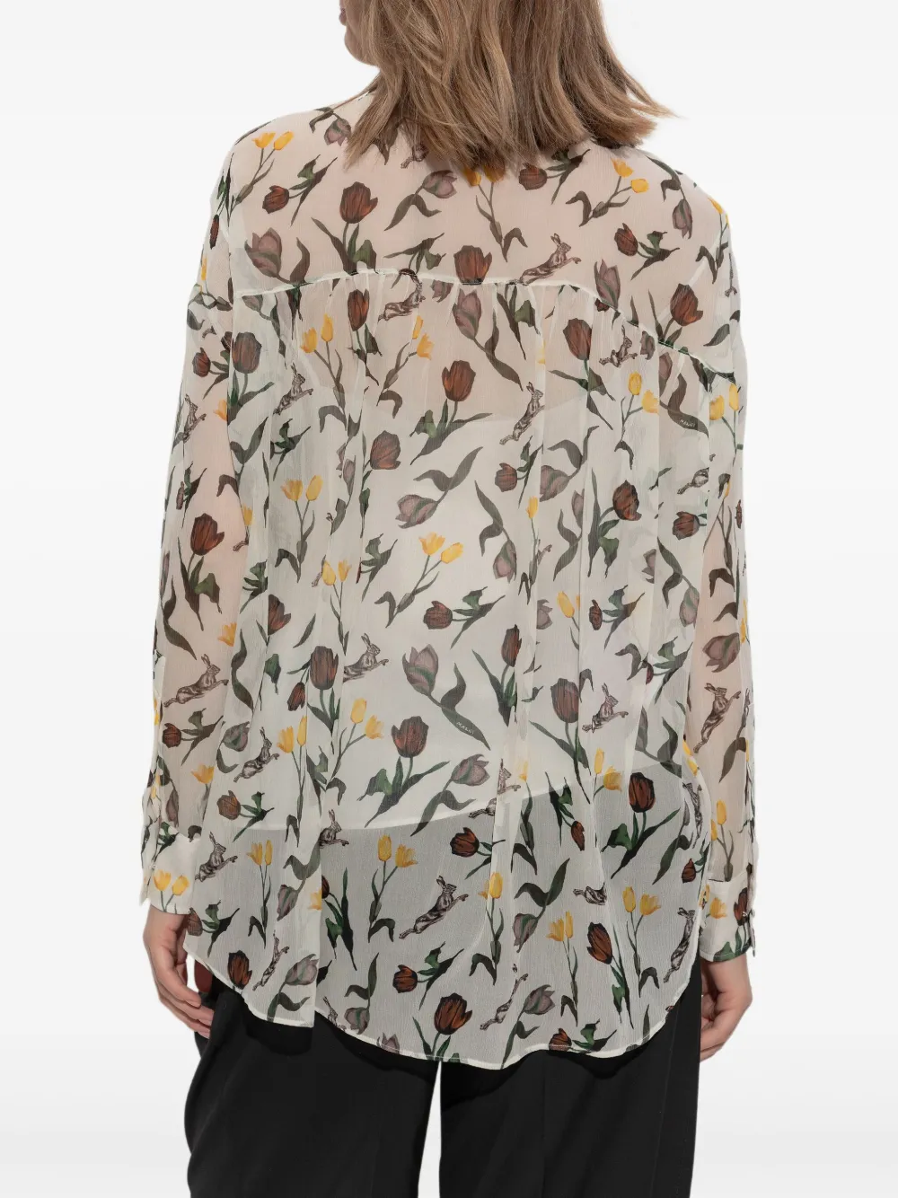 Marni Blouse met bloemenprint Beige