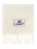 Marni logo-patch scarf - White
