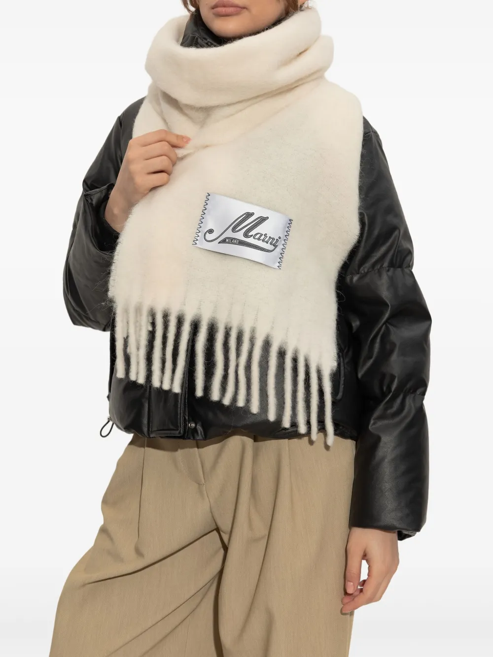 Marni Sjaal met logopatch Wit