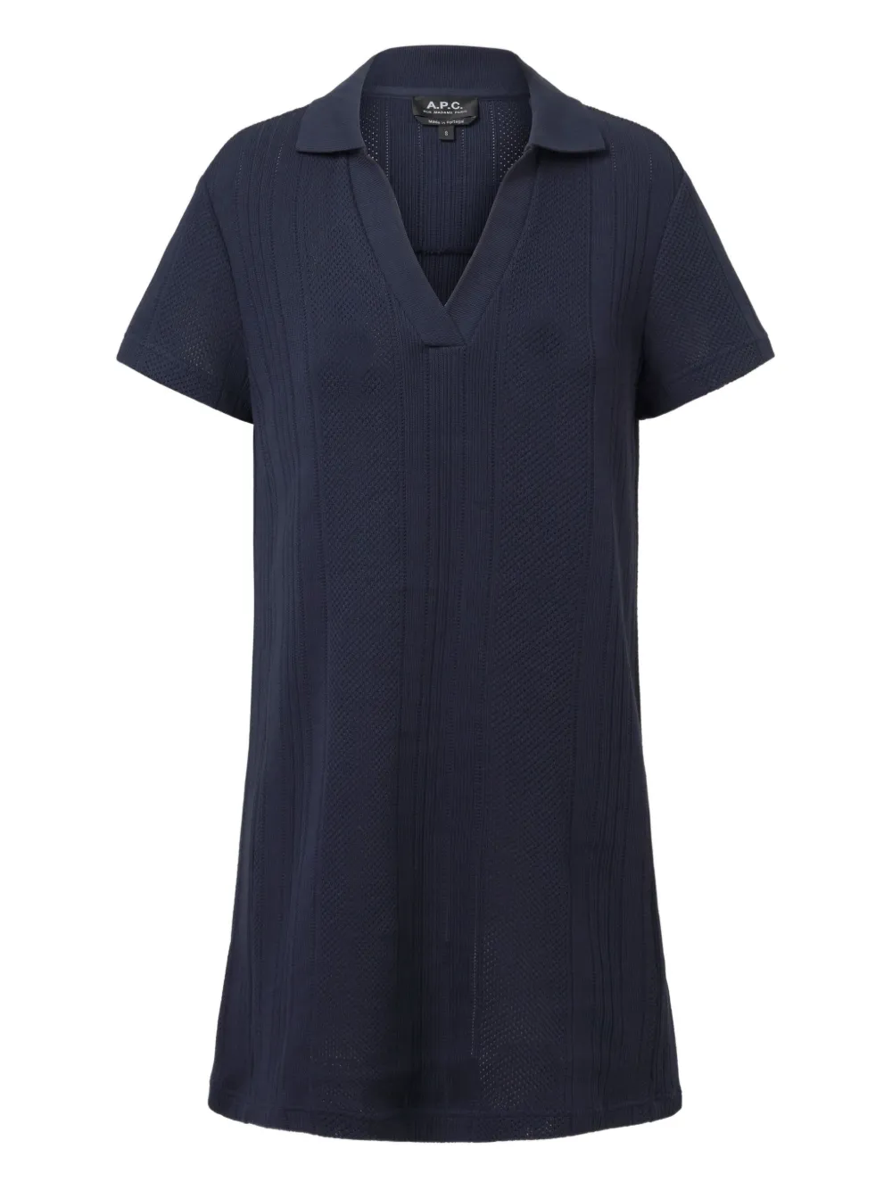 A.P.C. Aliénor textured polo mini dress | Blue | Image 1