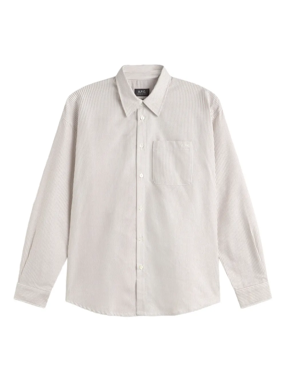 A.P.C. Greg gestreepte blouse met lange mouwen Beige