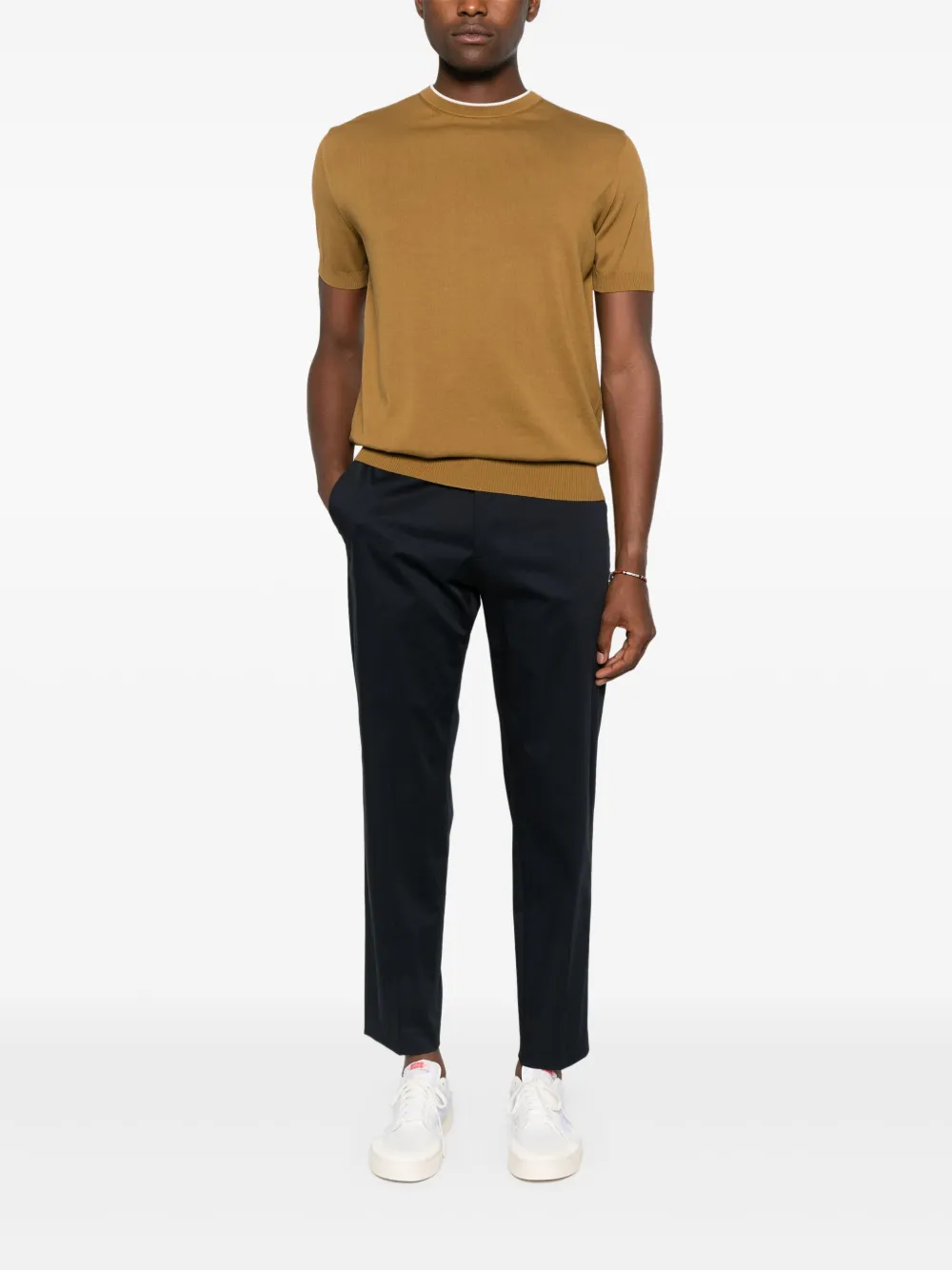 Michael coal cotton-blend trousers - Blauw