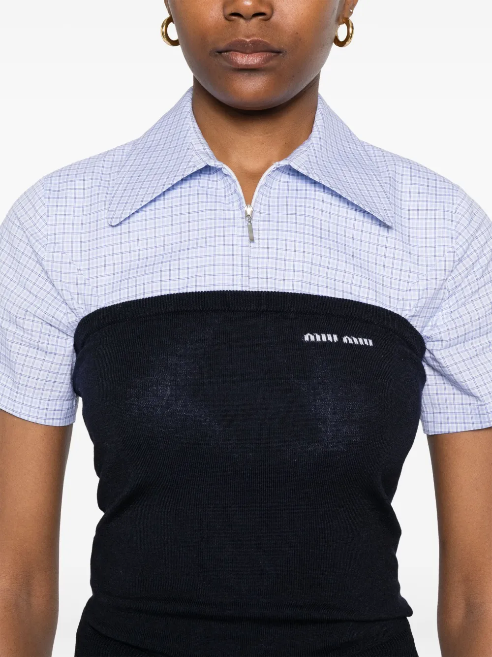 Miu Top van scheerwol Blauw