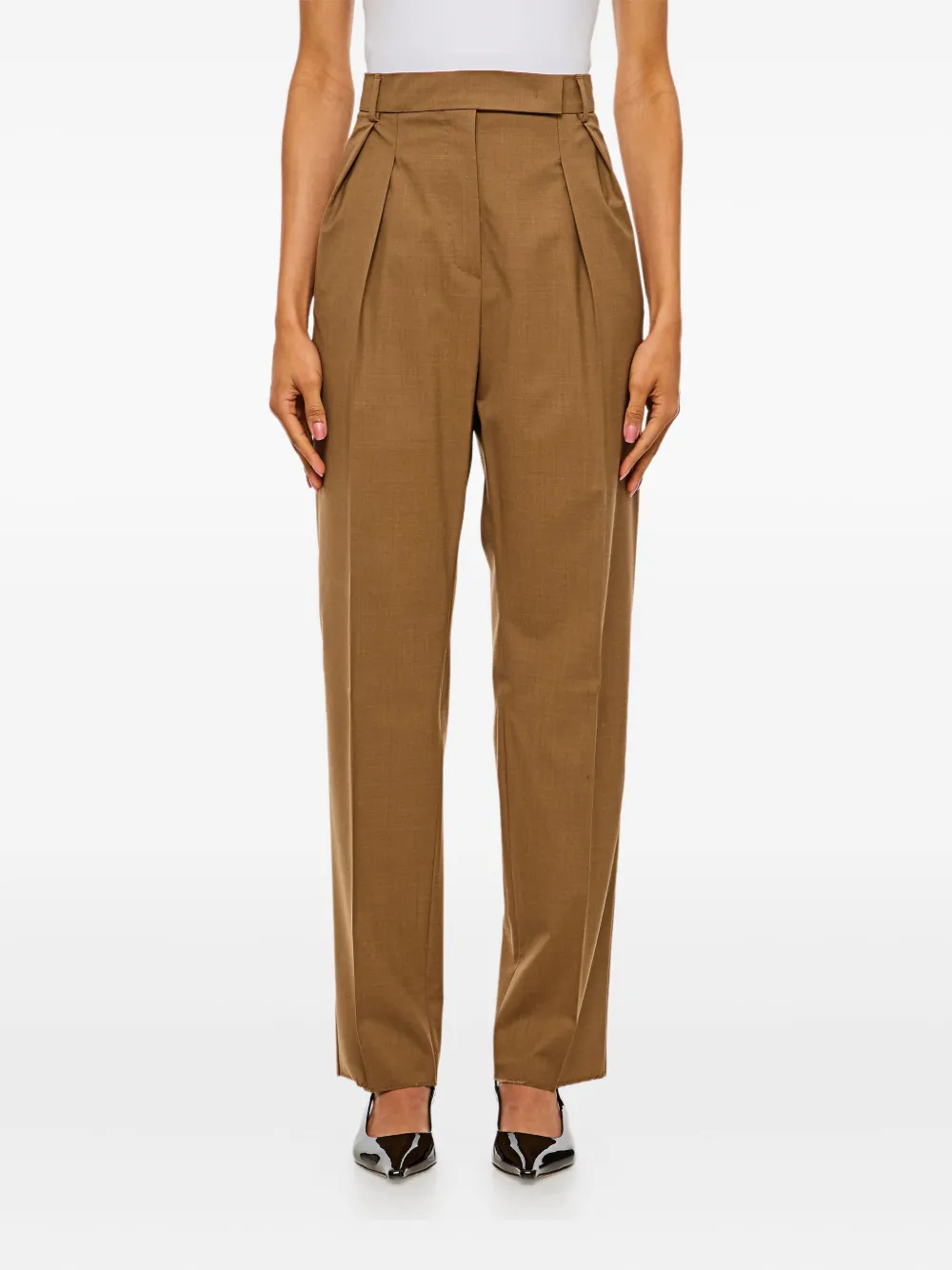Max Mara プリーツディテール パンツ - ブラウン Max Mara プリーツディテール パンツ - ブラウン