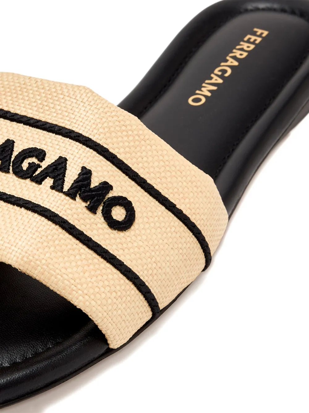 Ferragamo canvas slide sandals Neutrals