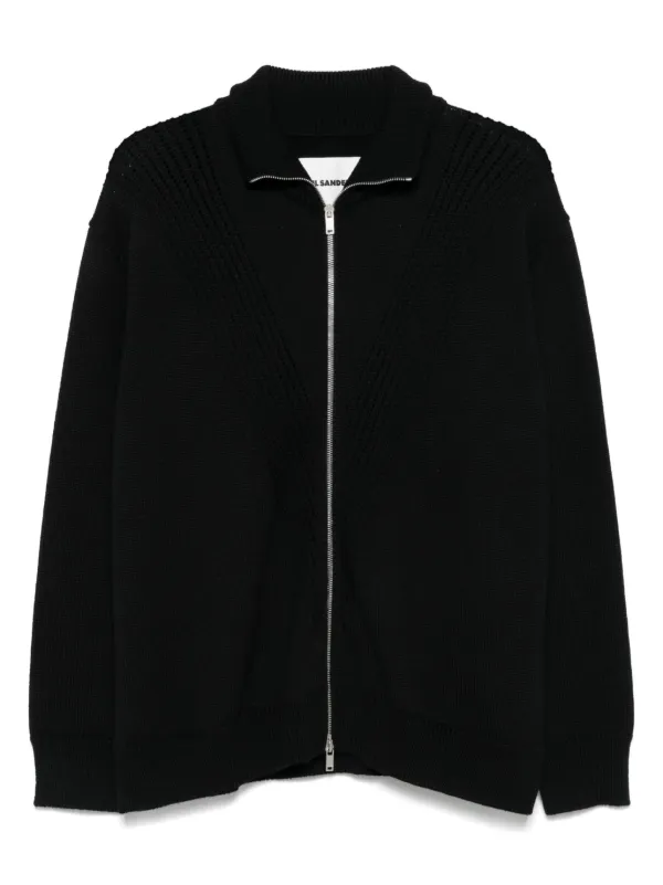 ジルサンダーカーディガン Jil Sander ジップアップ カーディガン | ブラック | FARFETCH JP