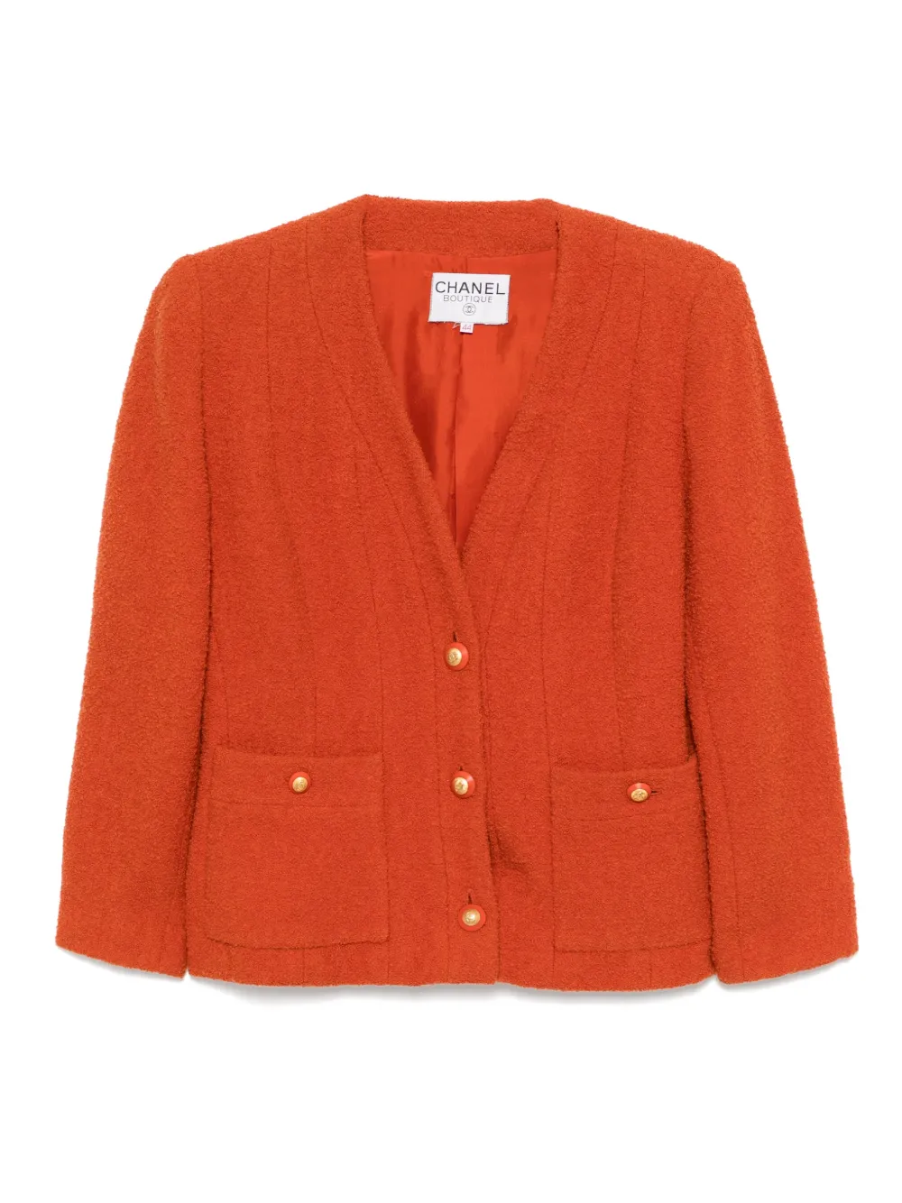 CHANEL Pre-Owned tweed blazer - オレンジ CHANEL Pre-Owned tweed blazer - オレンジ