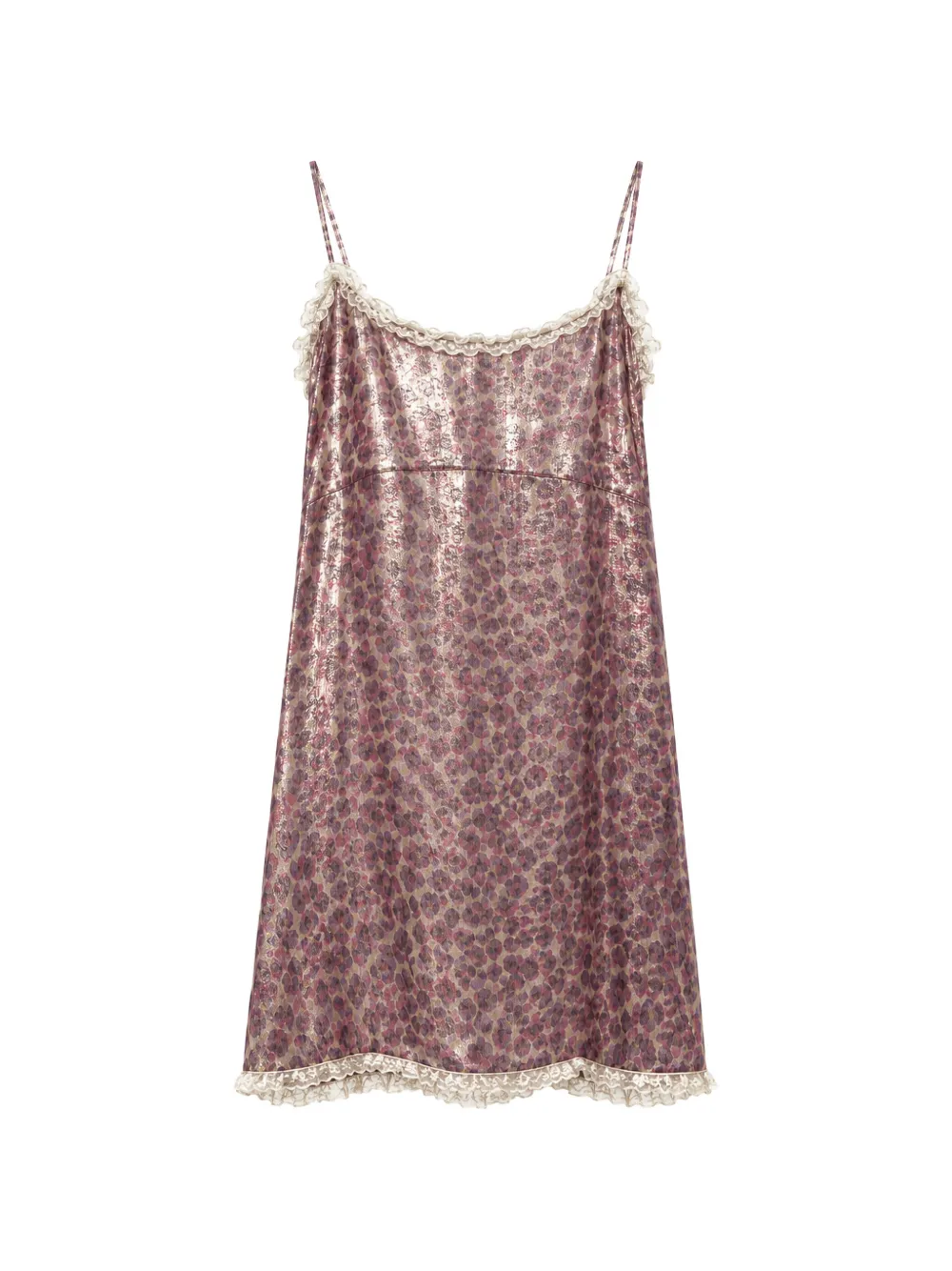 Miu Miu Pre-Owned robe courte à imprimé léopard et finitions en dentelle - Violet Miu Miu Pre-Owned robe courte à imprimé léopard et finitions en dentelle - Violet