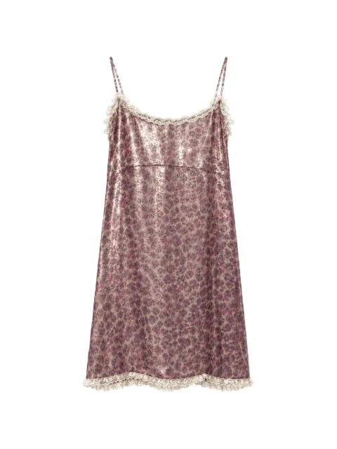 Miu Miu Pre-Owned leopard-print lace-trim mini dress