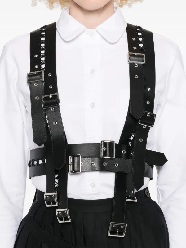 NOIR KEI NINOMIYA ハーネス Noir Kei Ninomiya faux-leather Harness Vest | Black | FARFETCH