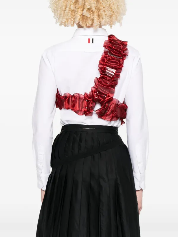 noir kei ninomiya 25SS フリル ラッフルギャザースカート Noir Kei Ninomiya ラッフル トップ | レッド | FARFETCH JP
