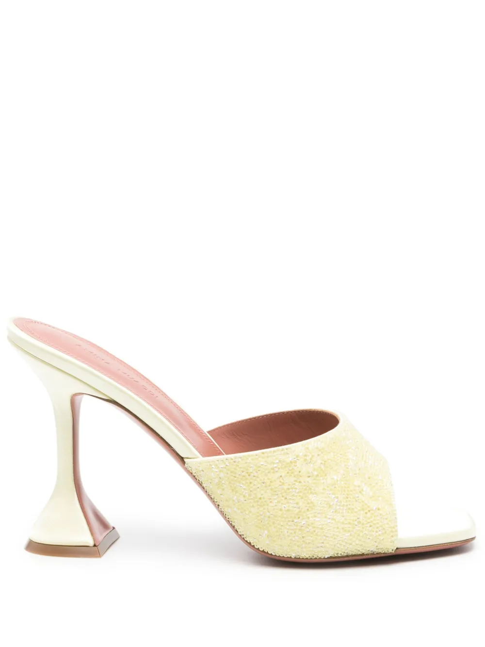 Amina Muaddi 10mm Lupita Crystal sandals Yellow
