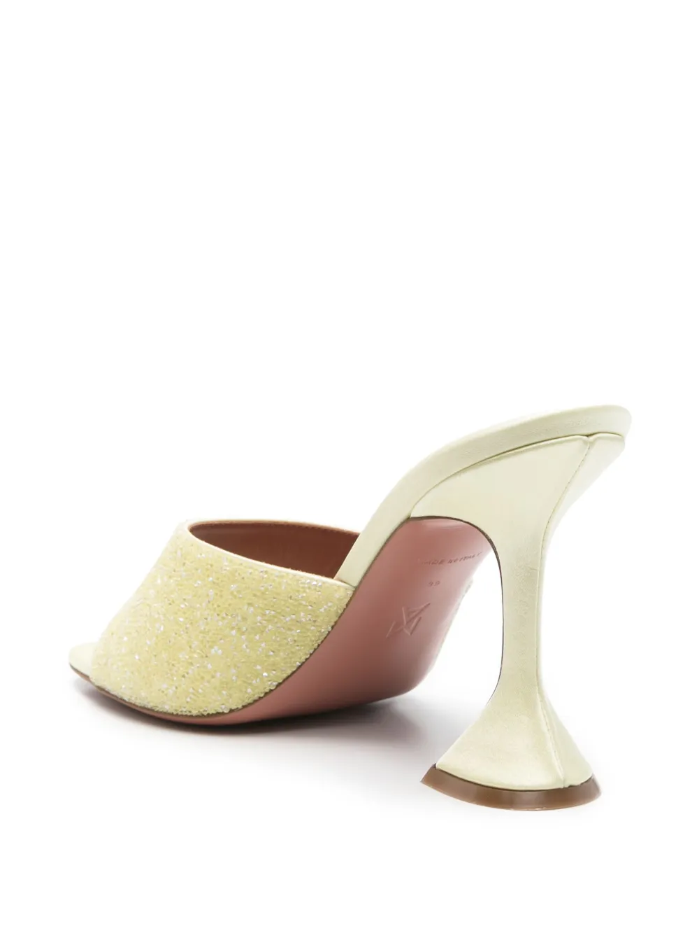 Amina Muaddi 10mm Lupita Crystal sandals Yellow