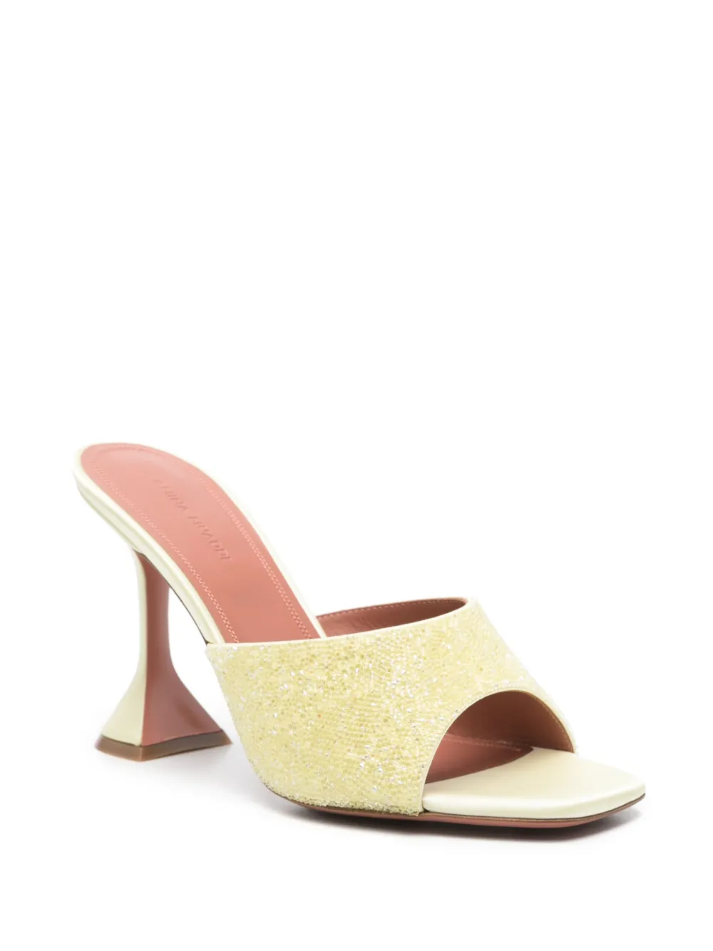Amina Muaddi 10mm Lupita Crystal sandals Yellow