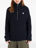 Société Anonyme half-zip ribbed sweater - Blue