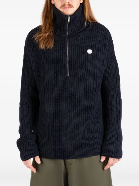 Société Anonyme half-zip ribbed sweater