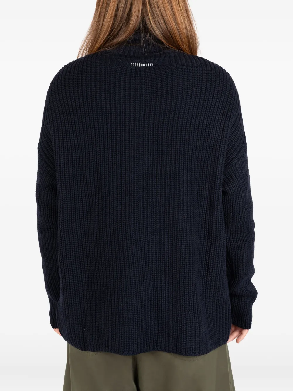 Société Anonyme half-zip ribbed sweater Blauw