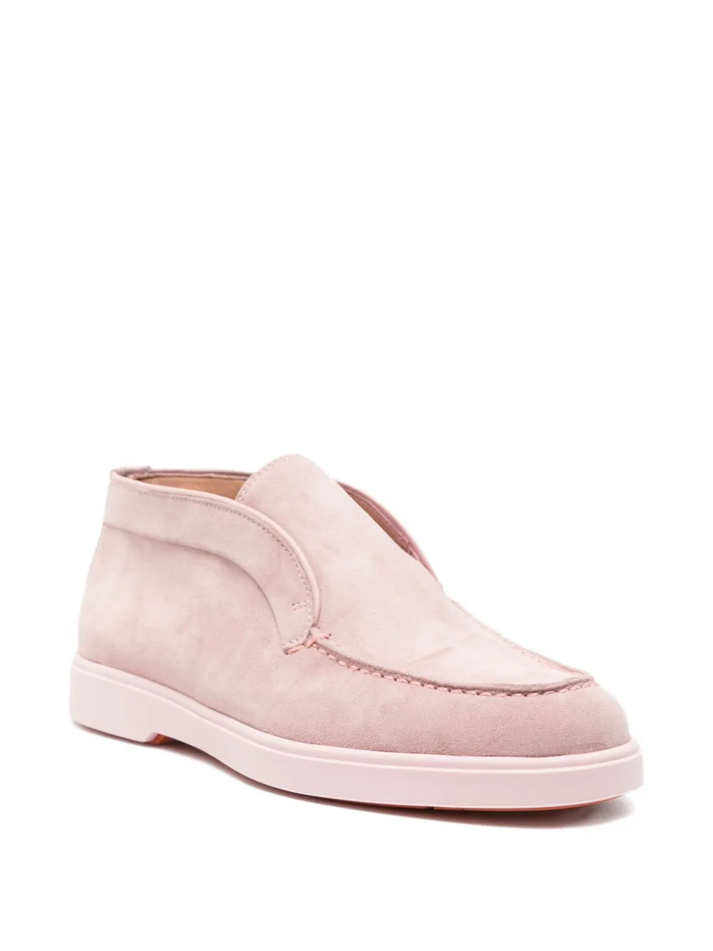 Santoni suede slip-on loafers Pink