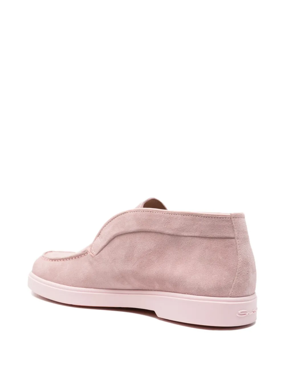 Santoni Suede Slip-on Loafers In Pink