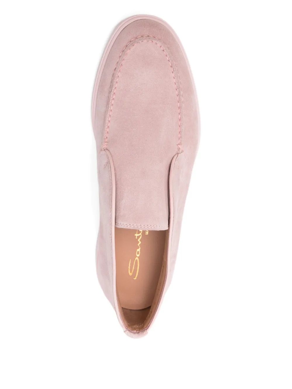 Santoni Suede Slip-on Loafers In Pink