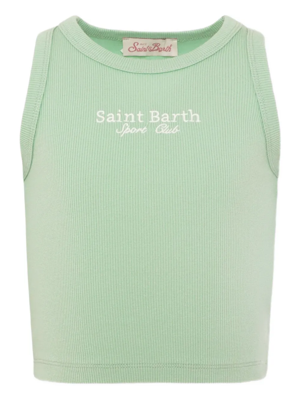 MC2 Saint Barth Kids Ribgebreide tanktop Groen