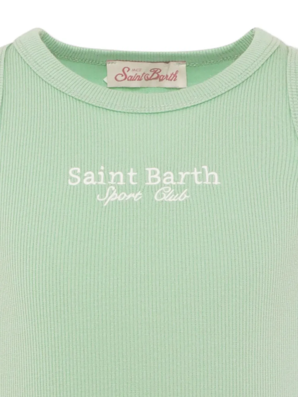 MC2 Saint Barth Kids Ribgebreide tanktop Groen