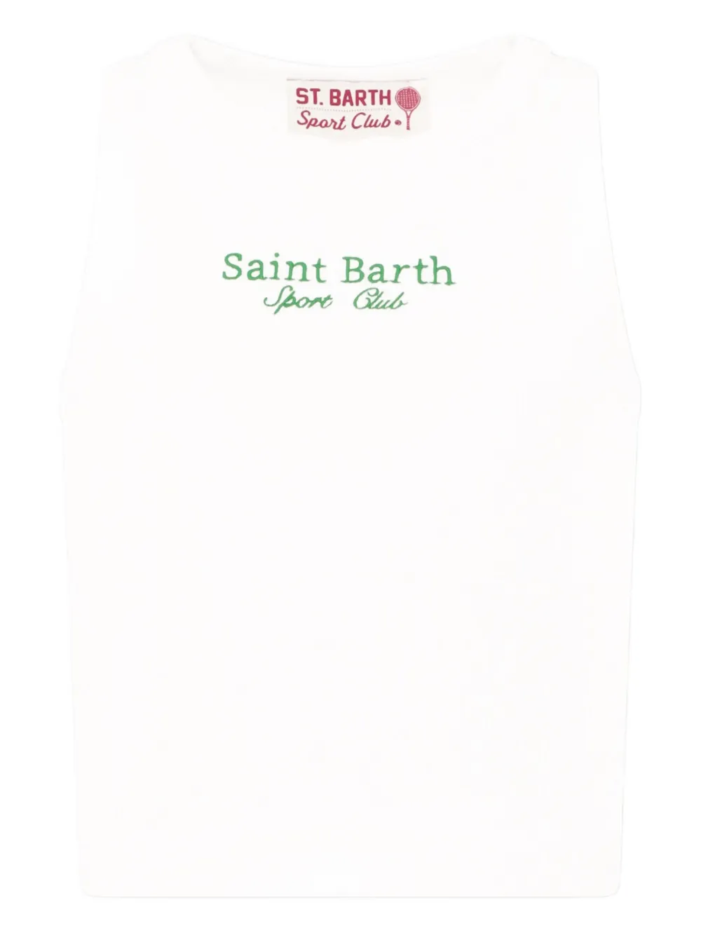 MC2 Saint Barth Kids Ribgebreide tanktop Wit