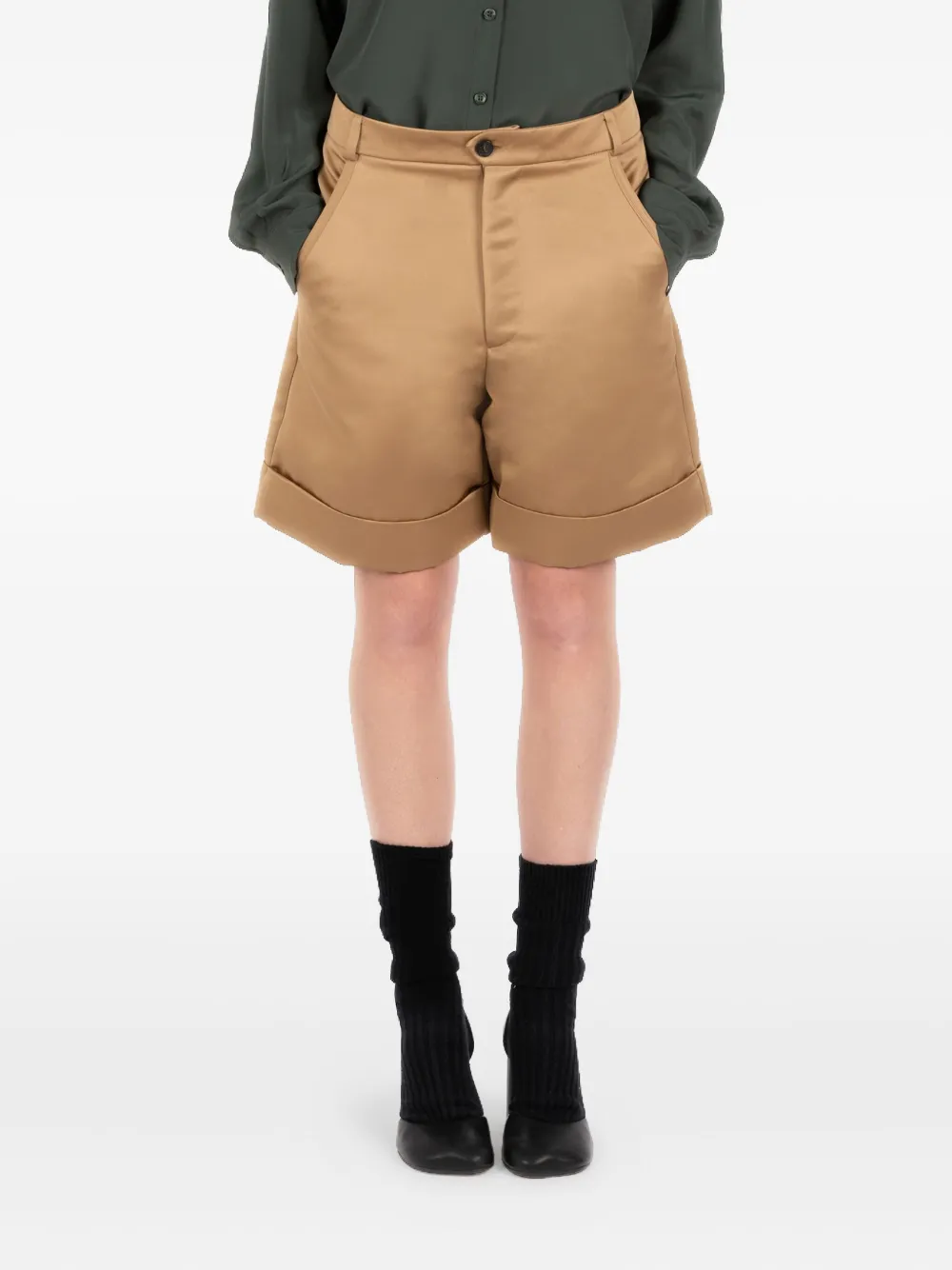 Société Anonyme Satijnen shorts Beige