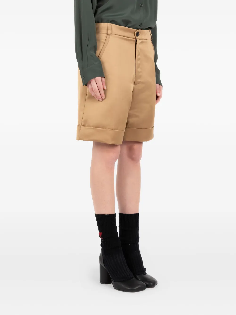 Société Anonyme Satijnen shorts Beige