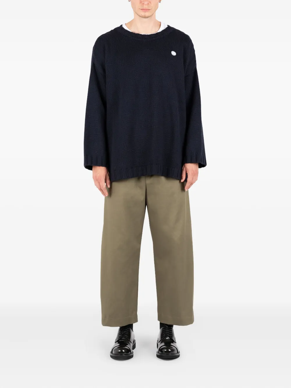 Société Anonyme logo-patch wide-sleeve sweater Blauw