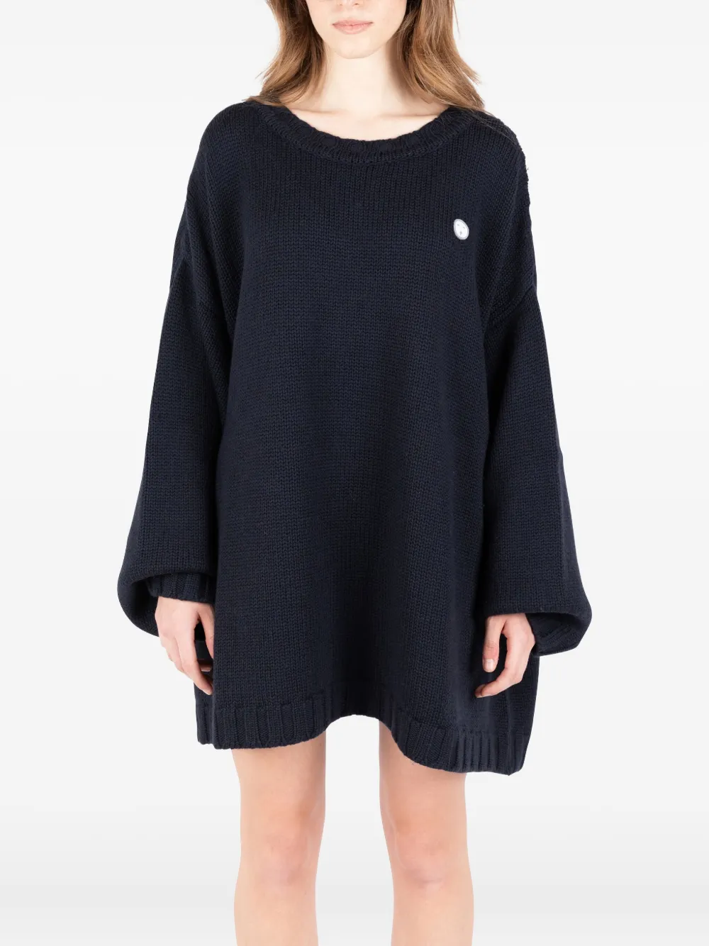 Société Anonyme logo-patch wide-sleeve sweater Blauw