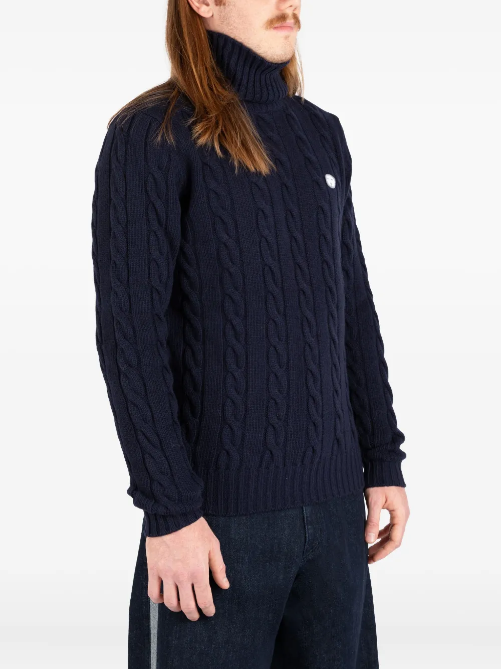 Société Anonyme Kabelgebreide coltrui Blauw