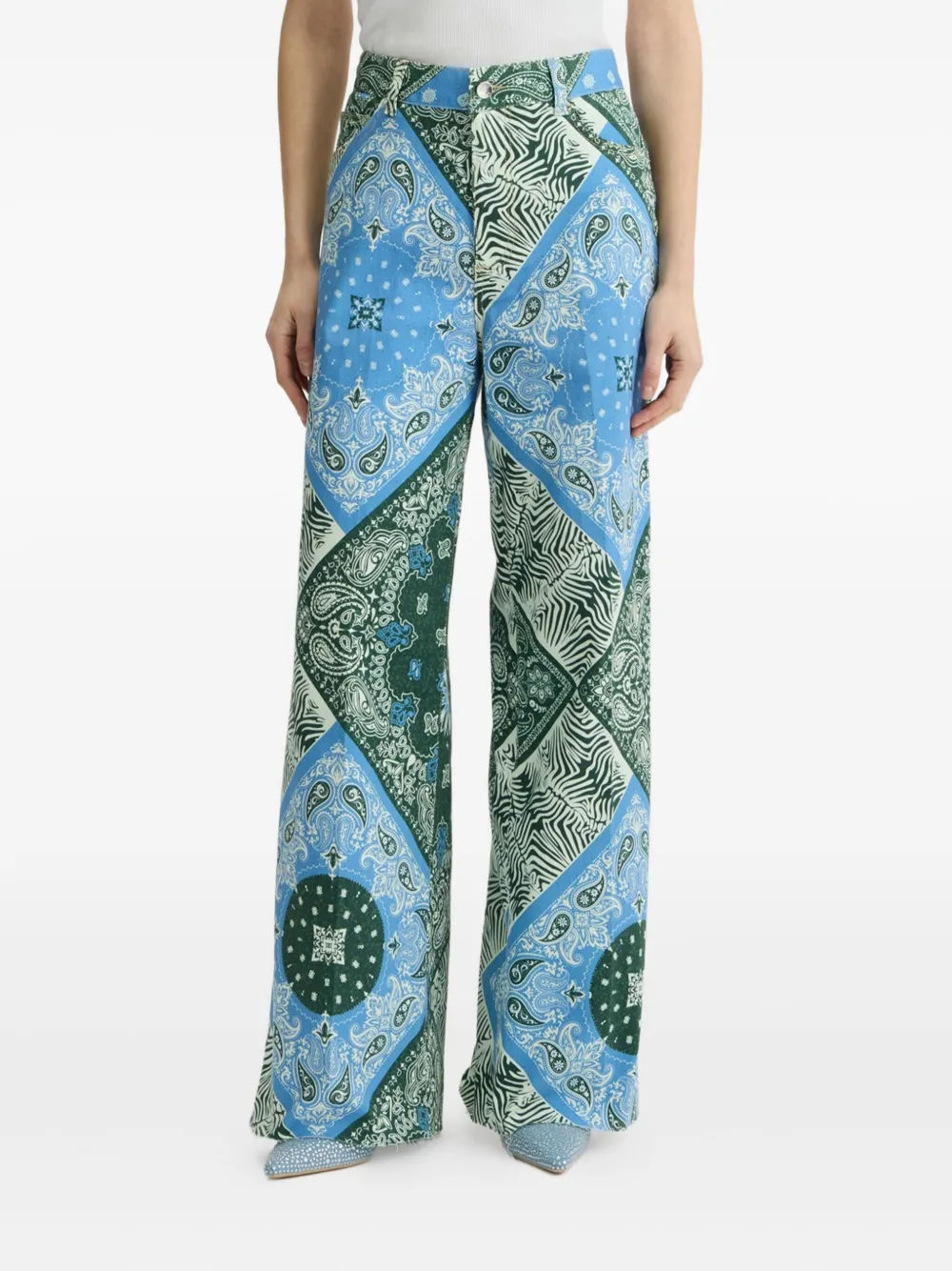 LIU JO Printed cotton trousers - Groen