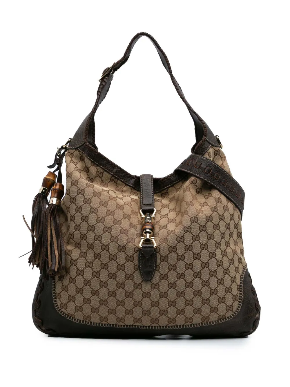 Gucci Pre-Owned 2016-2024 Large GG Canvas New Jackie satchel | Brown | Image 1