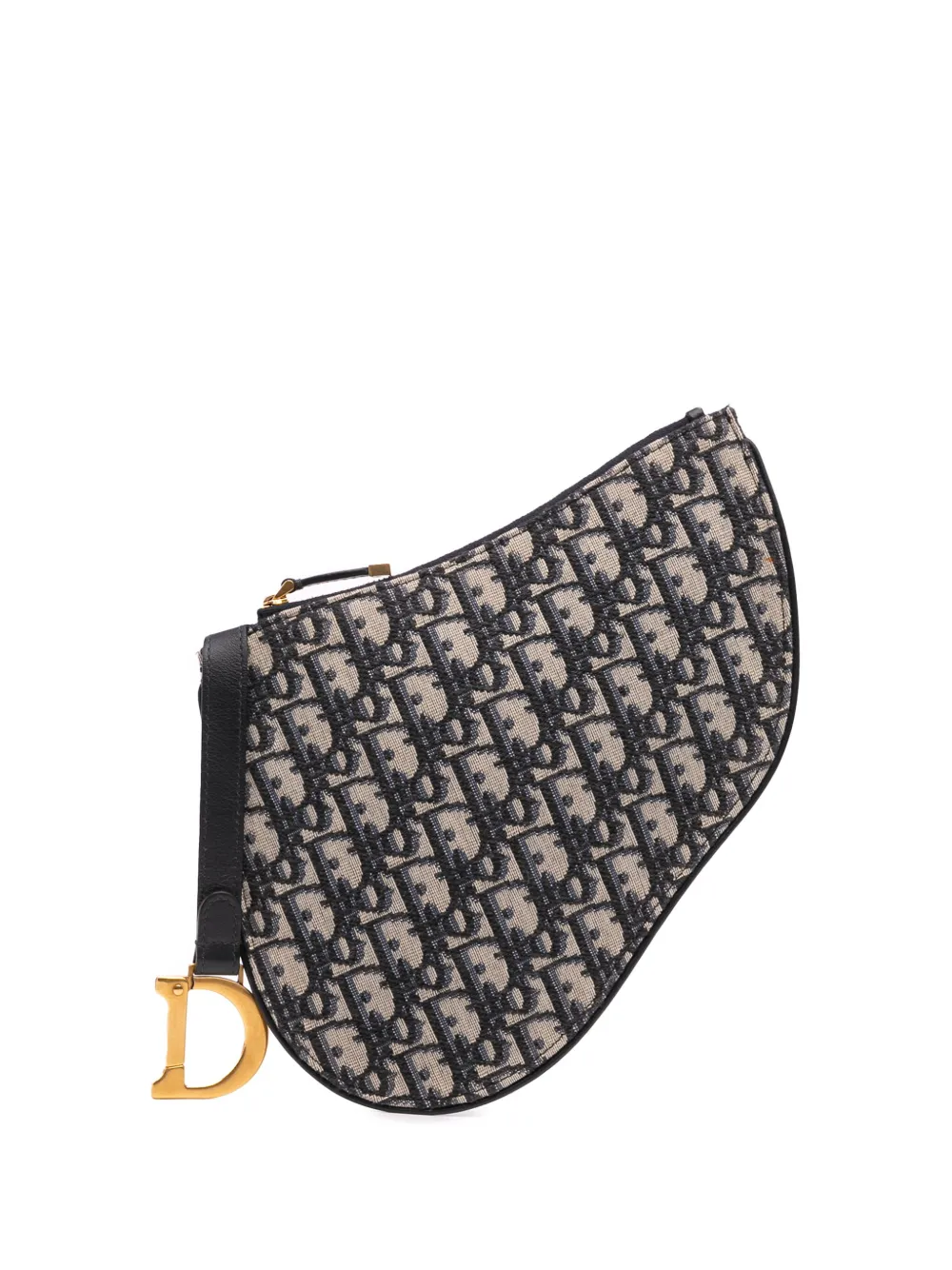 Christian Dior Pre-Owned 2019 オブリーク キャンバス サドル クラッチバッグ - ブルー Christian Dior Pre-Owned 2019 オブリーク キャンバス サドル クラッチバッグ - ブルー