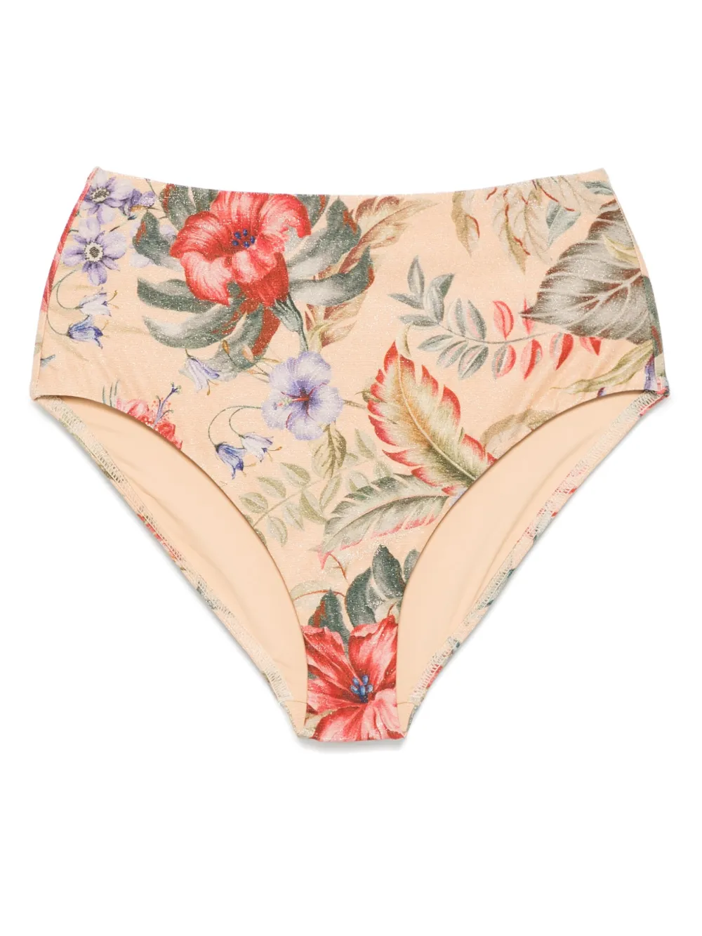 ZIMMERMANN Bikinibroek met bloemenprint Beige