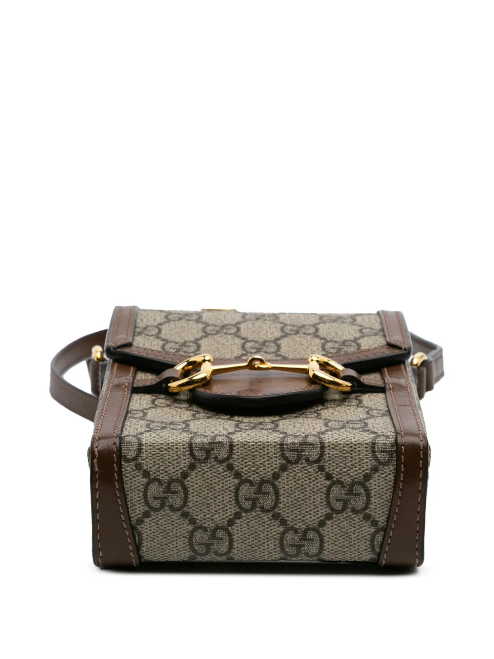 Pre-owned Gucci 2016-2024 Mini Gg Supreme Horsebit 1955 Crossbody Bag