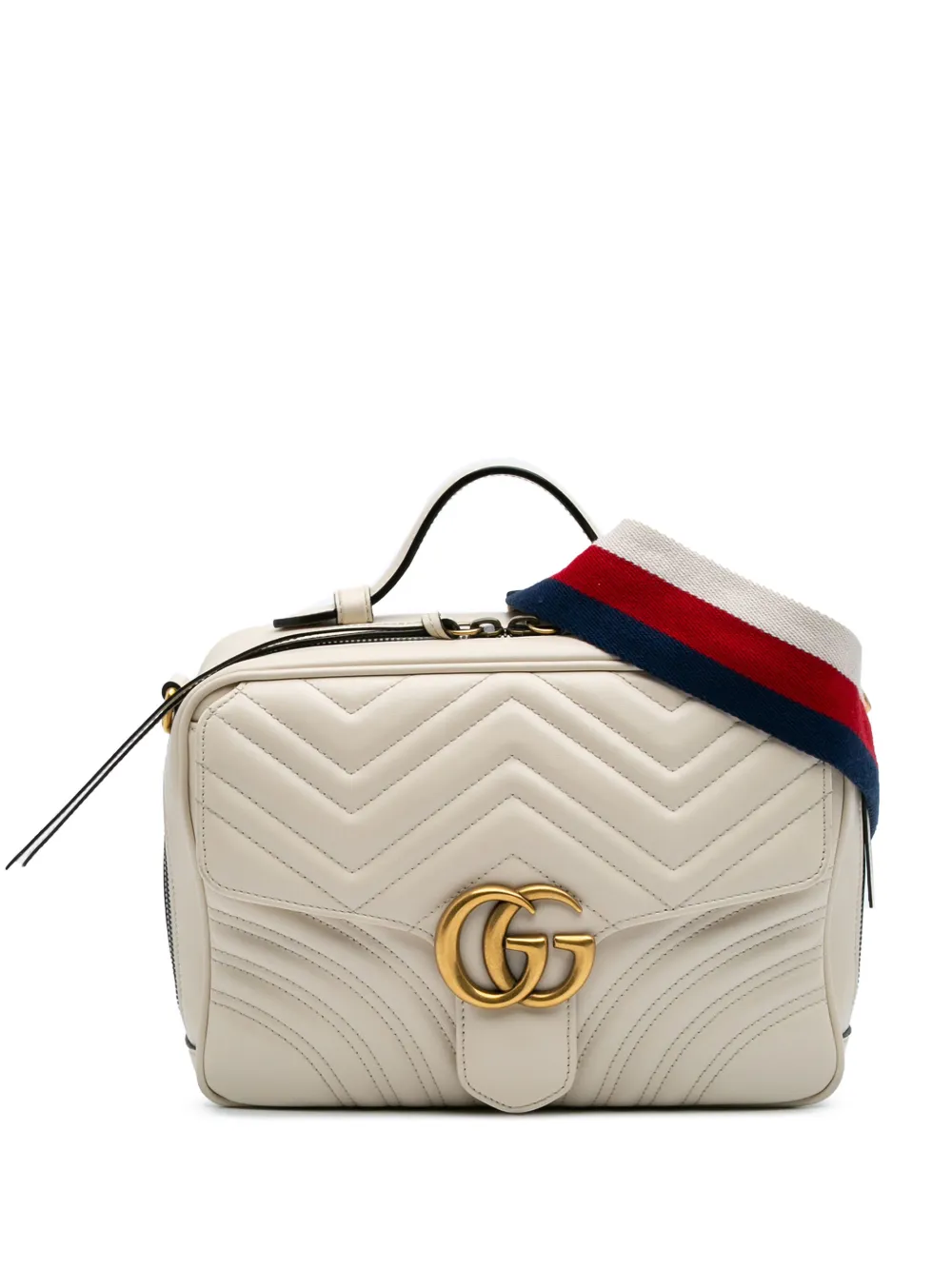 Gucci Pre-Owned 2016-2024 Small GG Marmont Sylvie Top Handle satchel | blanc | Image 1