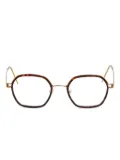 Lindberg geometric-frame glasses - Brown