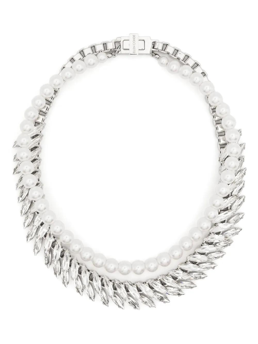 faux pearl-embellished necklace