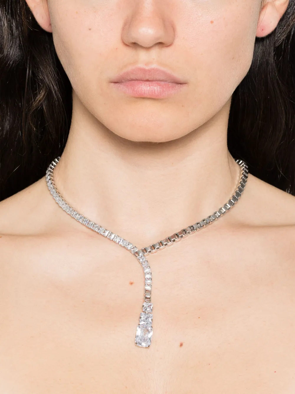 Ellen Conde crystal-embellished necklace - Zilver