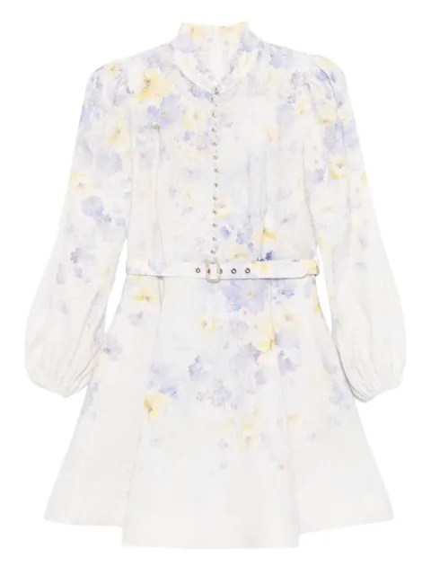 ZIMMERMANN Crush printed linen mini dress