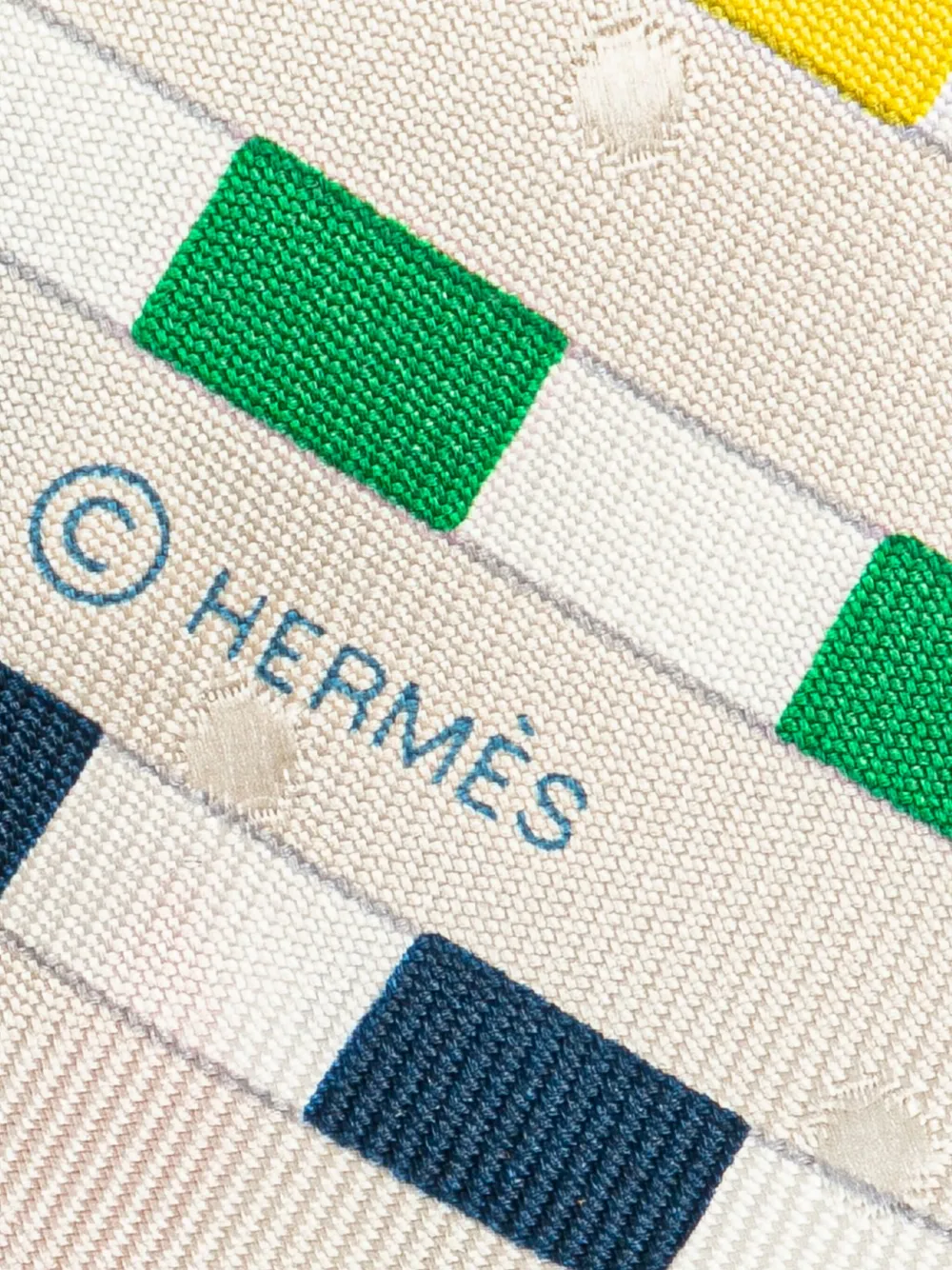 Pre-owned Hermes 20th Century Bouclerie Moderne Plumetis Silk Twilly Scarf Scarves