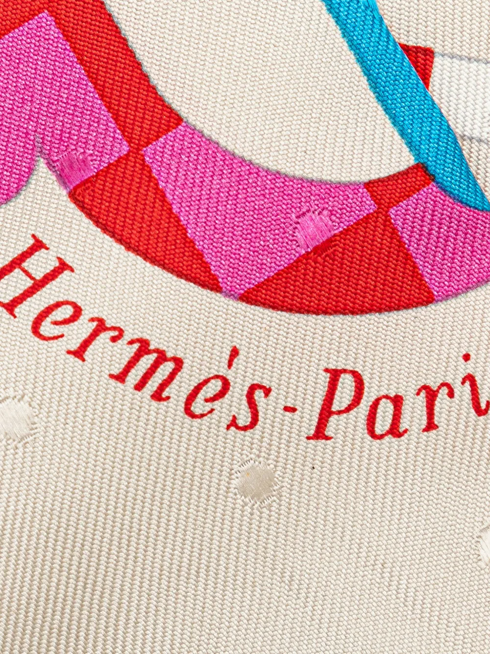 Pre-owned Hermes 20th Century Bouclerie Moderne Plumetis Silk Twilly Scarf Scarves