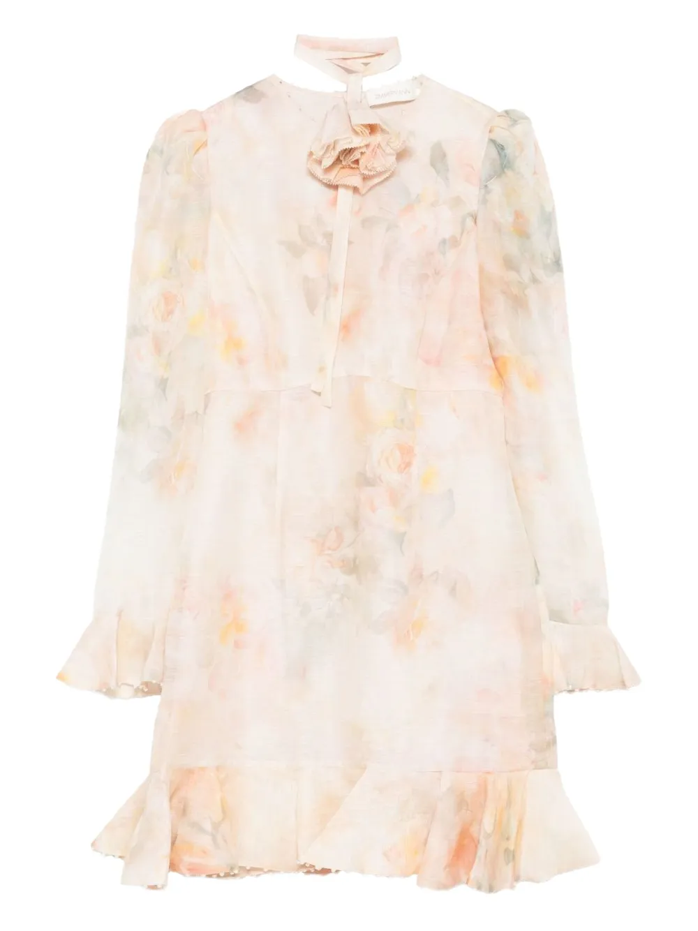 ZIMMERMANN フローラル ラッフルドレス - ニュートラル ZIMMERMANN フローラル ラッフルドレス - ニュートラル