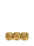 CHANEL Pre-Owned 1994 Gold Plated Triple CC Brooch costume brooch