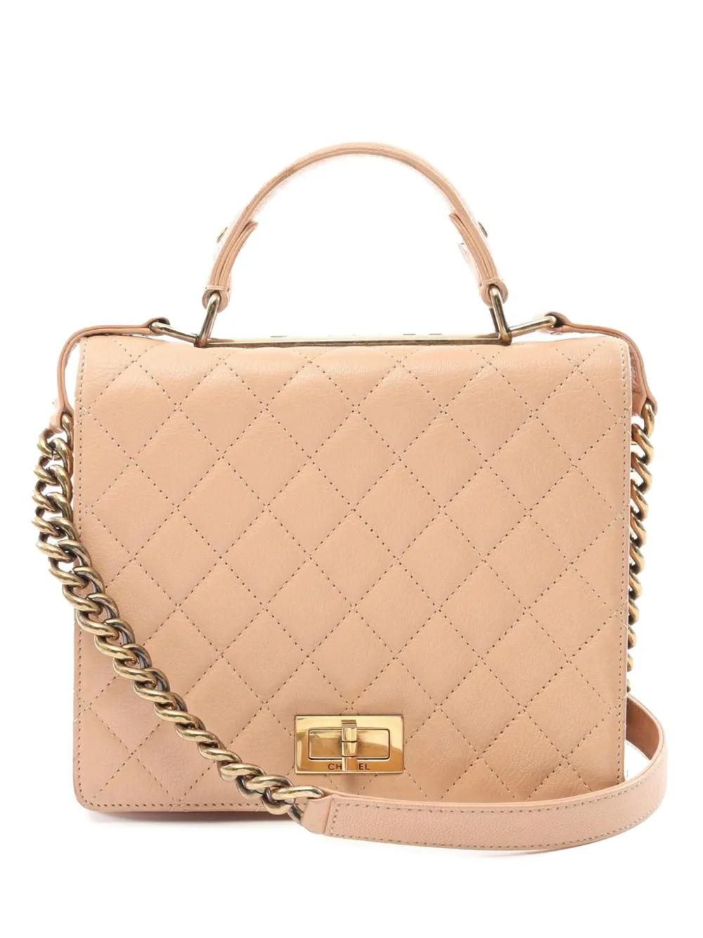 CHANEL Pre-Owned 2002-2003 ラージ マトラッセ ゴートスキン リタ トップハンドル フラップ サッチェルバッグ - CHANEL Pre-Owned 2002-2003 ラージ マトラッセ ゴートスキン リタ トップハンドル フラップ サッチェルバッグ -