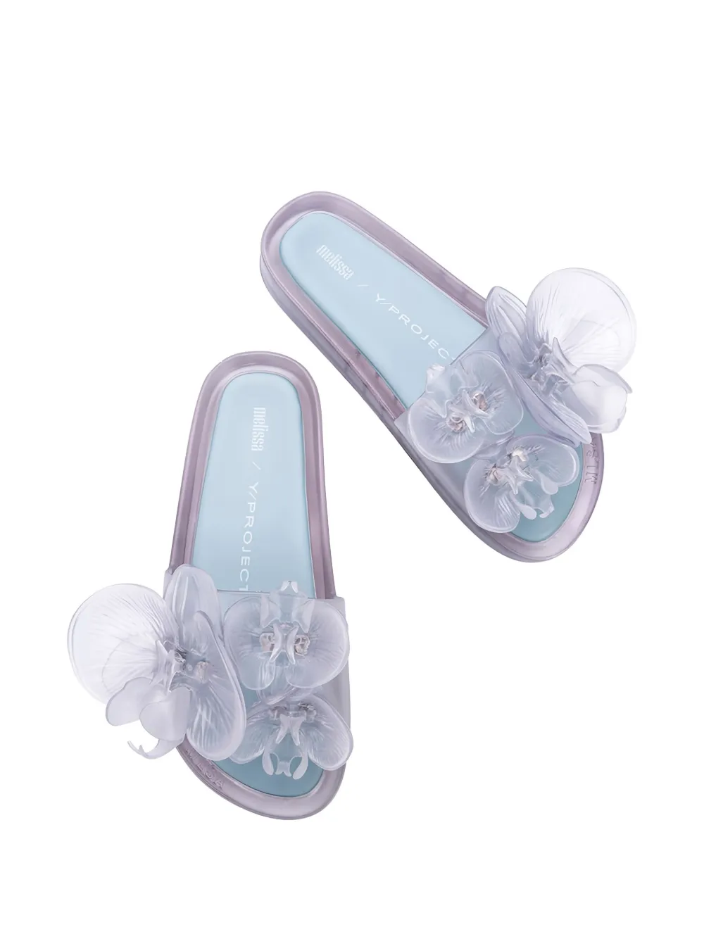 MELISSA X Y/PROJECT FLOWER-EMBELLISHED SLIDE SANDALS